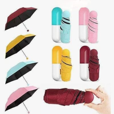 4 Fold Compact Capsule Travel Umbrella