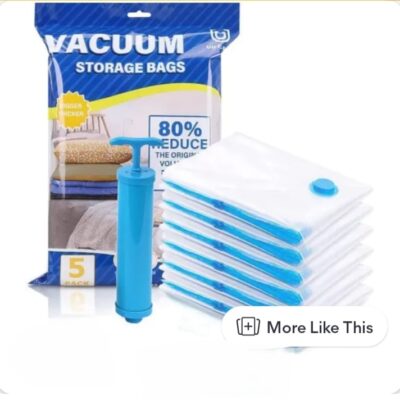 Vacuum Storage Bags with a Pump Pack of 5(Different size)