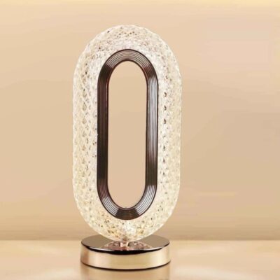 Oval Crystal Desk Lamp-Touch Control Night Light with Stand, Bedside Lamp, Home Furnishing Decoration, Perfect for Gifts (Oval)