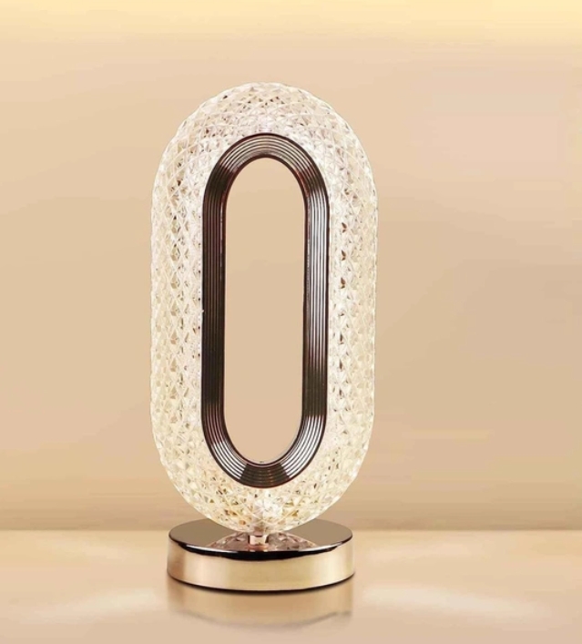 Oval Crystal Desk Lamp-Touch Control Night Light with Stand, Bedside Lamp, Home Furnishing Decoration, Perfect for Gifts (Oval)