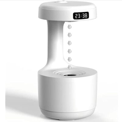 Anti-Gravity Humidifier – Cool Mist Desktop with LED Clock Display, Auto Shutdown, 800ml Capacity, Silent Operation for Home/Office