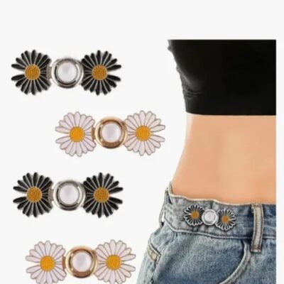4 pair Adjustable Detachable Jeans Button Pins | No-Sew Instant Waist Button for Loose Pants & Skirts