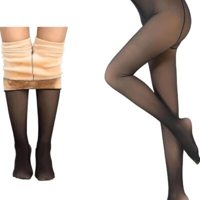 Women Skinny Fit Mid Rise Winter Wear Warm Fleece Thermal Leggings Tights Pants, Waist Size : 26 to 34
