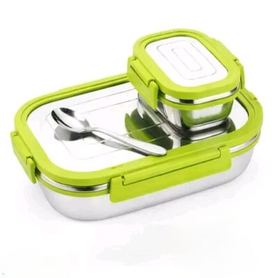 Stainless Steel Lunch Box |100% Leak Proof |Tiffin Box for School and Work | Pink (750ML +150 ML)