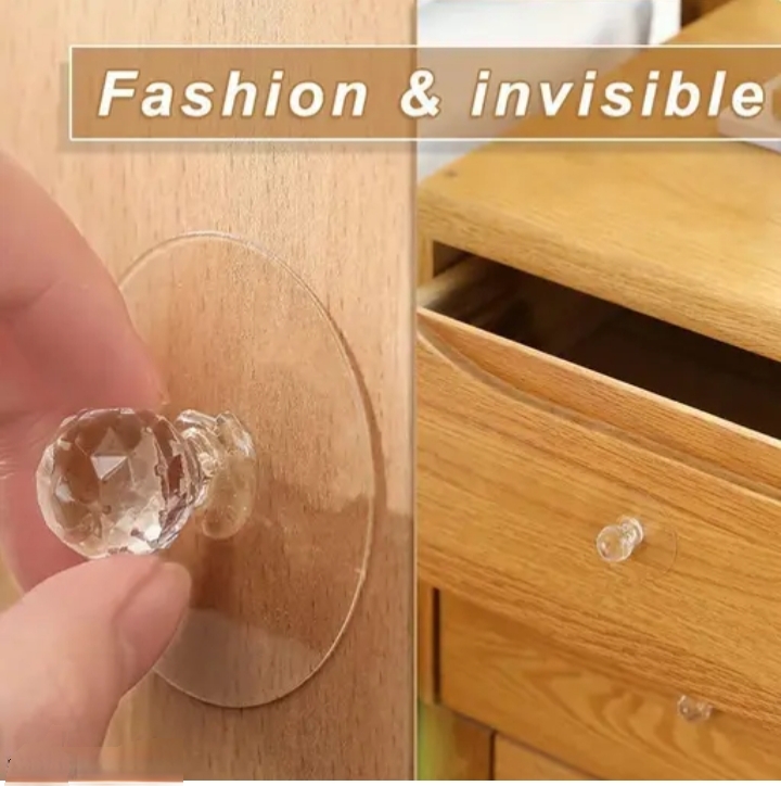 Diamond Shape Self Adhesive Clear Polished Pulls knob (Pack of 10) - Image 5