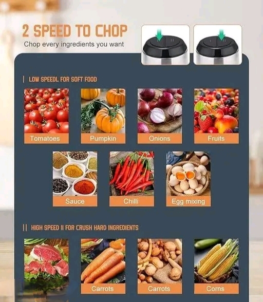 Electric Meat Grinder & Food Chopper 2L Stainless Steel Bowl(Silver) - Image 3