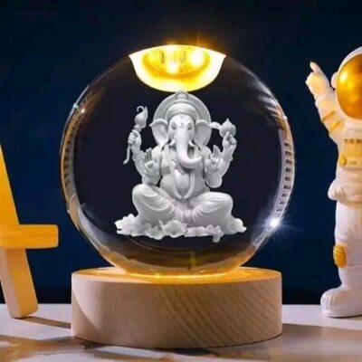 3D Crystal Ball Night Lamp (Ganesh Jee)