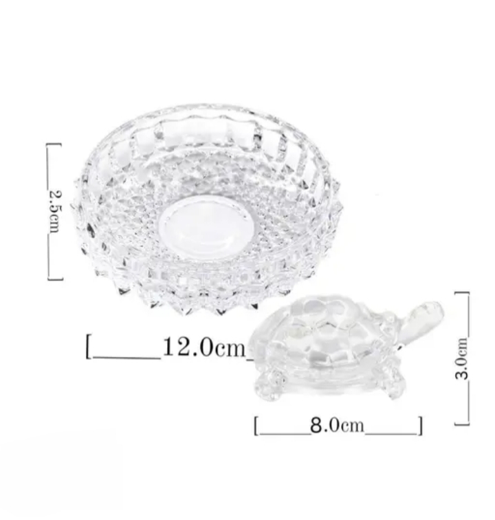 Crystal Turtle with Plate for Good Luck - Image 2