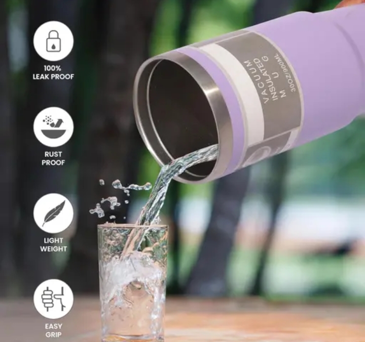 900ML Stainless Steel Tumbler with Straw - Image 5