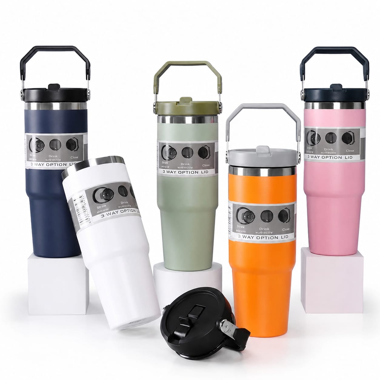 900ML Stainless Steel Tumbler with Straw