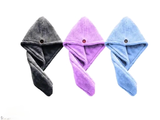 Microfiber Super Absorbent Hair Dry Cap (Multicolor) - Image 2