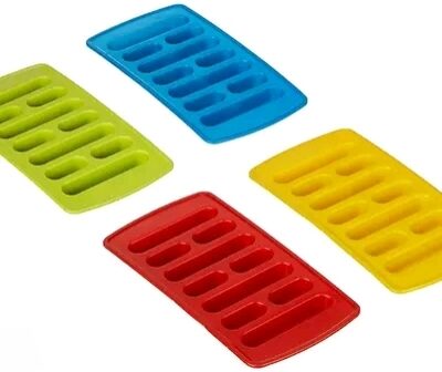 (Pack of 4) Long Stick Bottle Ice Tray (Multi Color)
