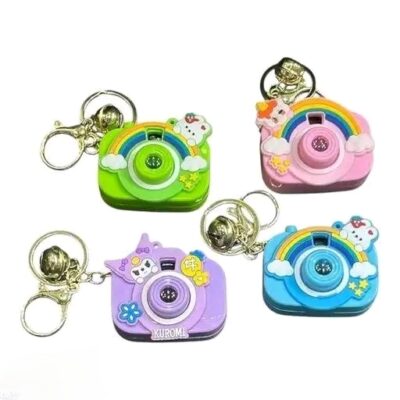 Camera Projector Keychain with Bell Charm