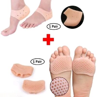 1 Pair silicone Heel Protector +1pair Toe Protector Combo