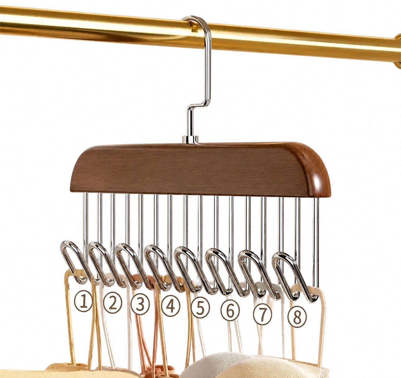 8 Hook Adjustable Wooden Clothes Hanger