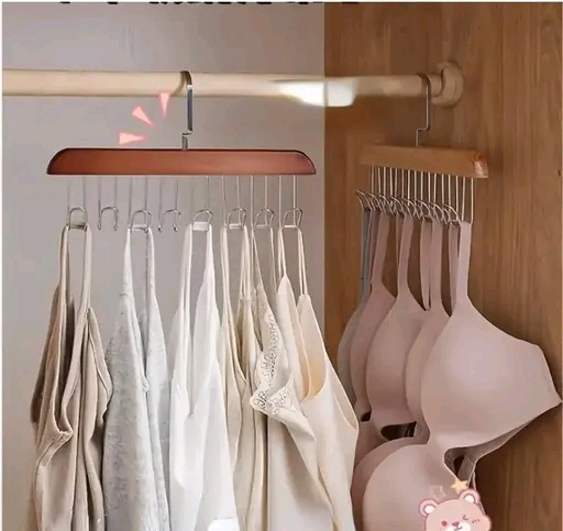 8 Hook Adjustable Wooden Clothes Hanger - Image 5