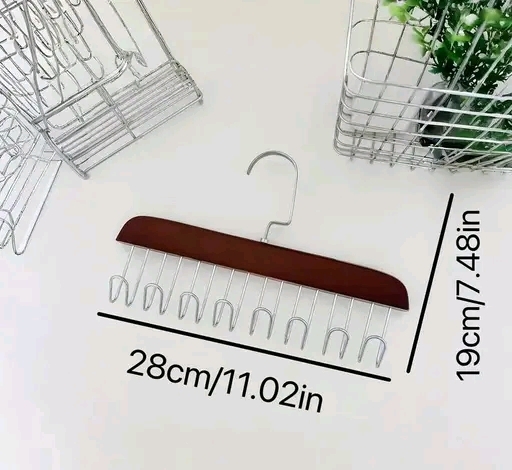8 Hook Adjustable Wooden Clothes Hanger - Image 3