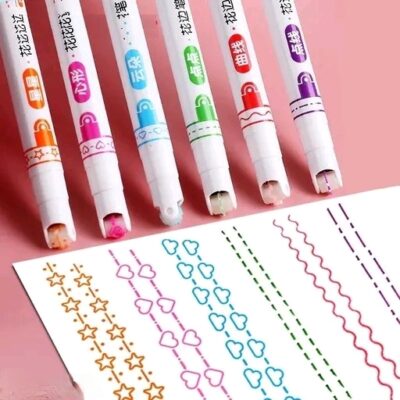 Linear Roller Curve Highlighter Pen Pack Of 6 Pens