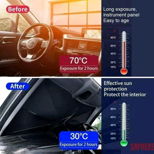 Car Sun Protection & Heat Insulation Foldable Umbrella - Image 4