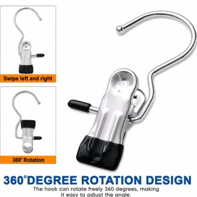 Portable Stainless Steel Multipurpose Clip Hook Hangers (Pack of 4)