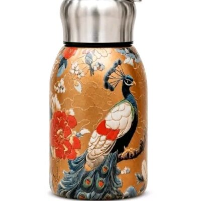 Mini Unique Printed Stainless Steel Insulated Water Bottle – Durable Stainless Steel Bottle, Leak-Proof (Multicolor,300ML)
