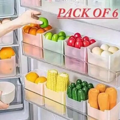 6 Pc Side Door Organizer for fridge kitchen Fruits, Vegetables Storage